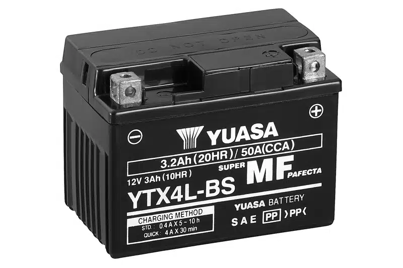 Yuasa akku, YTX4L-BS (cp) Happopatruuna mukana (5) 14-203