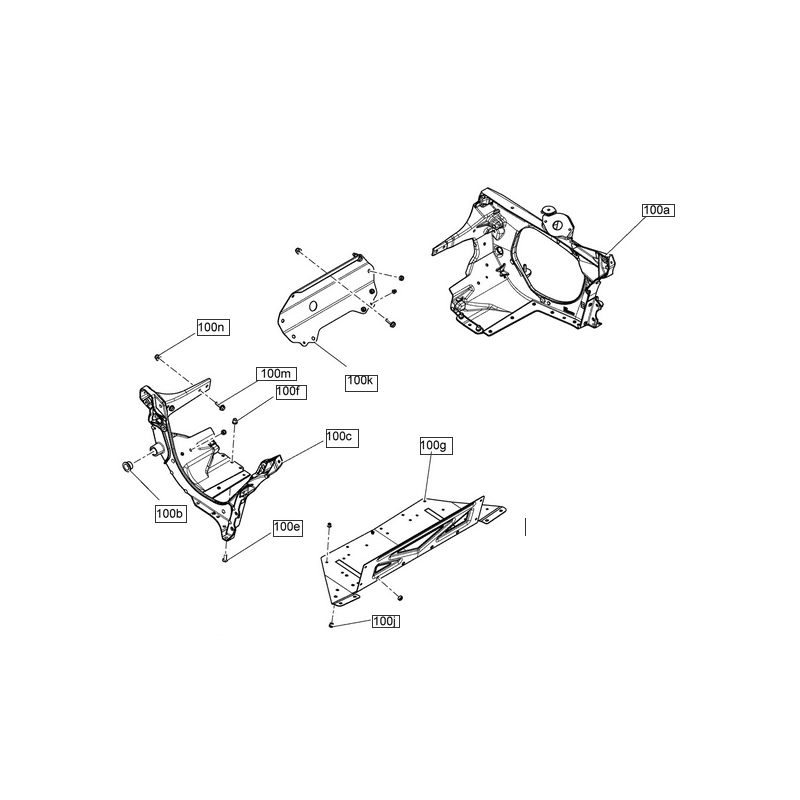 BRP Ski-Doo Gen4 Moottoritilan runko 518330755 - Module Chassis Engine Assy