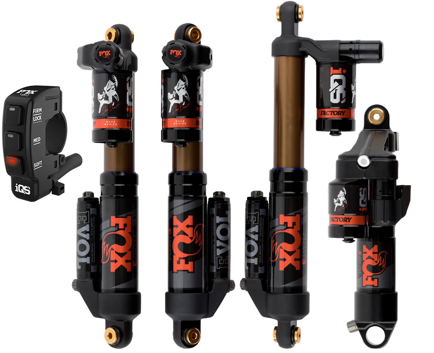FOX Float 3 iQS Täydellinen iskunvaimenninsarja Polaris Pro-RMK React 36" 2019-2022