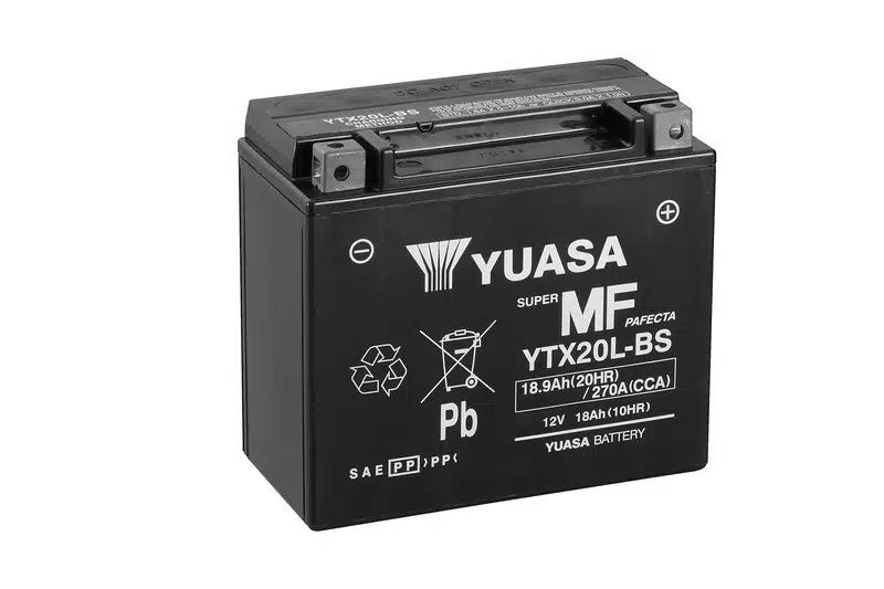 Yuasa akku, YTX20L-BS (cp) Happopatruuna mukana (3) 14-208