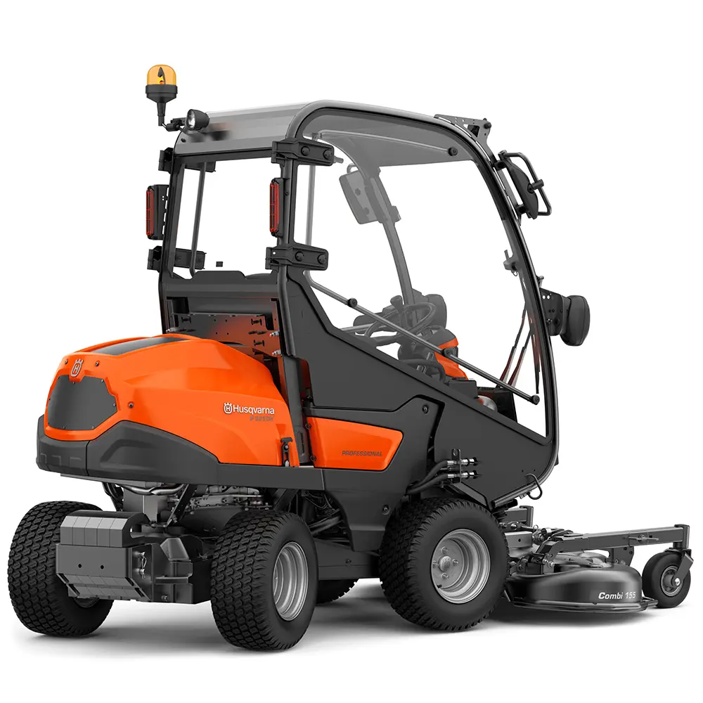 Husqvarna P 525DX ajoleikkuri hytillä + 155 cm Combi leikkuulaite - Image 2