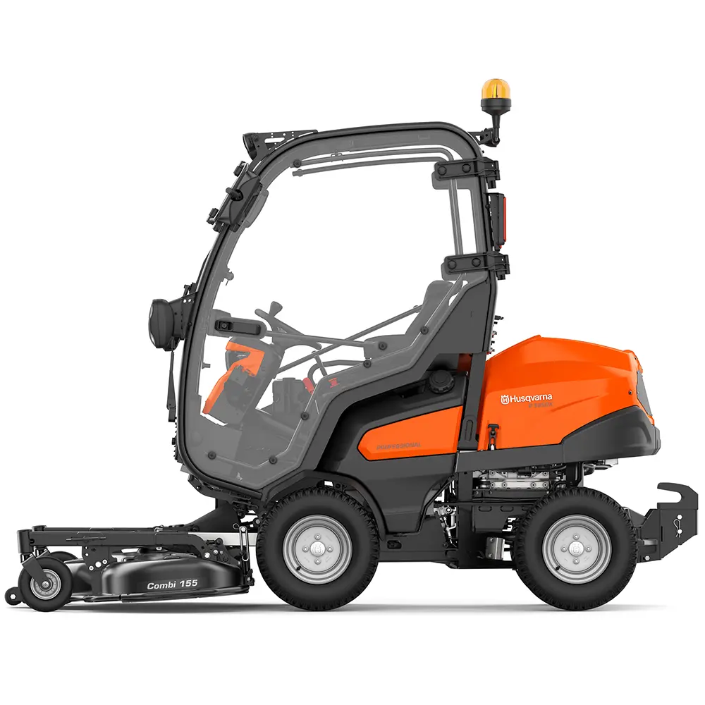 Husqvarna P 525DX ajoleikkuri hytillä + 155 cm Combi leikkuulaite - Image 3