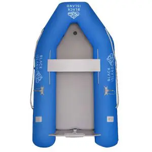 Kumivene Black Island Light 230 ilmapohjalla, sininen