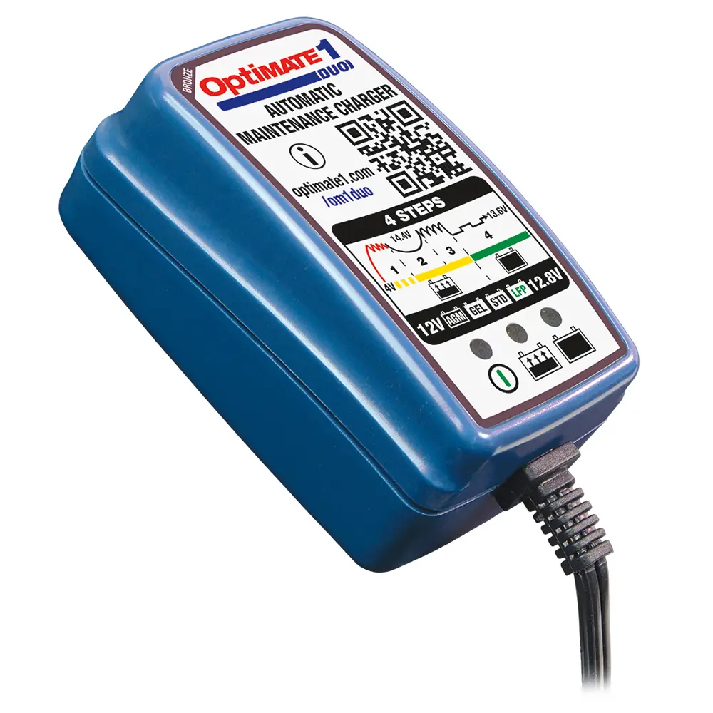 OptiMate 1 Duo akkulaturi 12 V 2-20 Ah (myös litiumakut)
