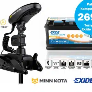 MINN KOTA TERROVA 55 I-PILOT Moottori + EXIDE EV1250 12V 96AH Akku