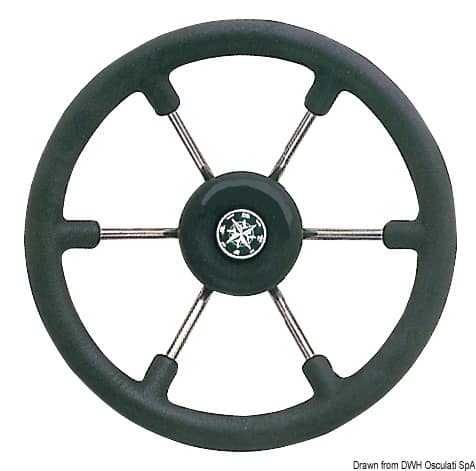Osculati SS steering wheel black 340 mm M45-139-33