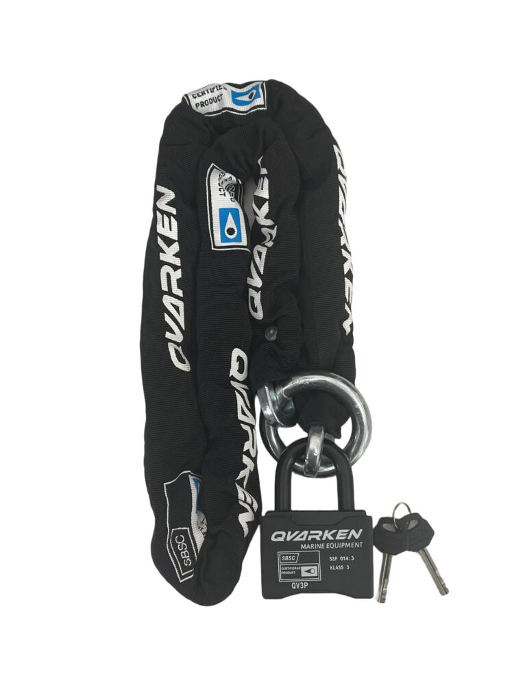 Qvarken Lukituspaketti ketju+lukko Luokka 3 1,5m 490-1-0015