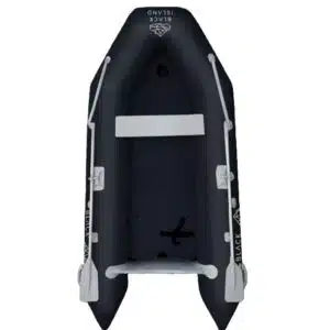 Kumivene Black Island 360, alumiinipohjalla, musta