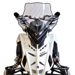 Powermadd Tuulilasi Polaris Matryx, Korkea 20″ Kirkas/Mustalla grafiikalla