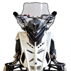 Powermadd Tuulilasi Polaris Matryx, Korkea 20″ Kirkas/Mustalla grafiikalla