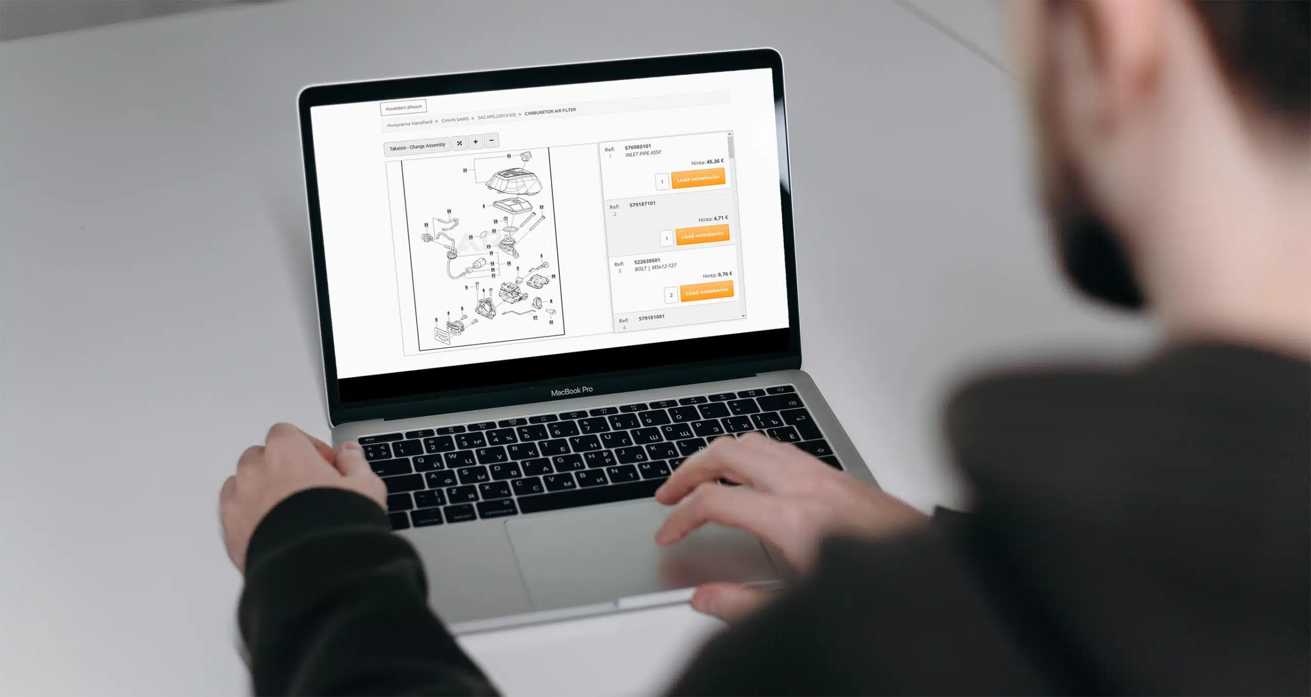 ⚙️ Alkuperäiset varaosat räjäytyskuvista