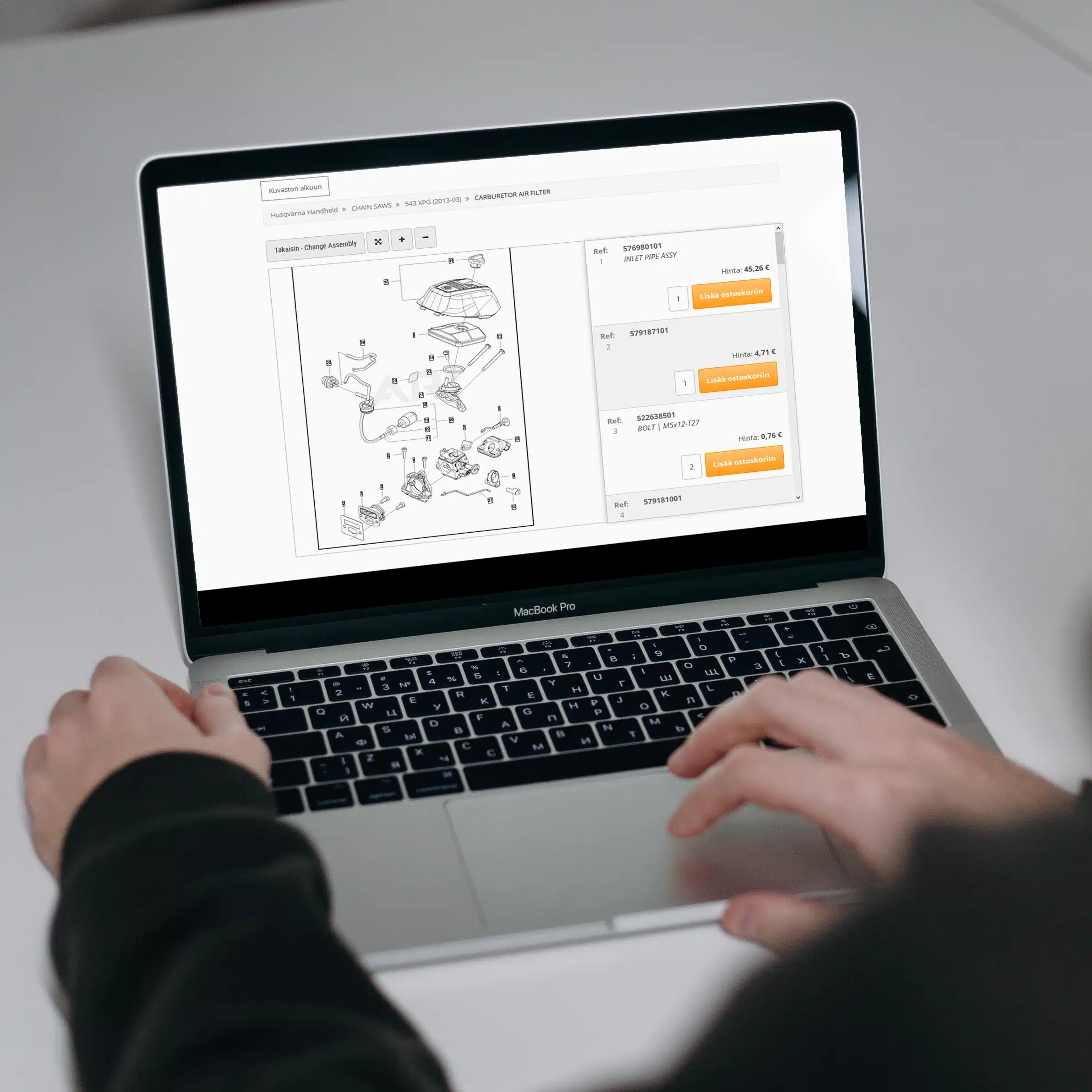 ⚙️ Alkuperäiset varaosat räjäytyskuvista