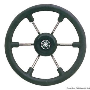 Osculati SS steering wheel black 340 mm M45-139-33