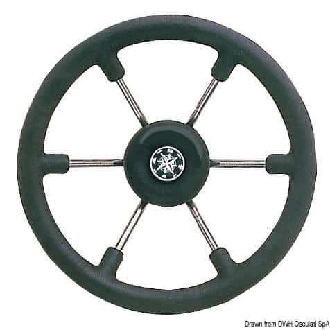 Osculati SS steering wheel black 340 mm M45-139-33