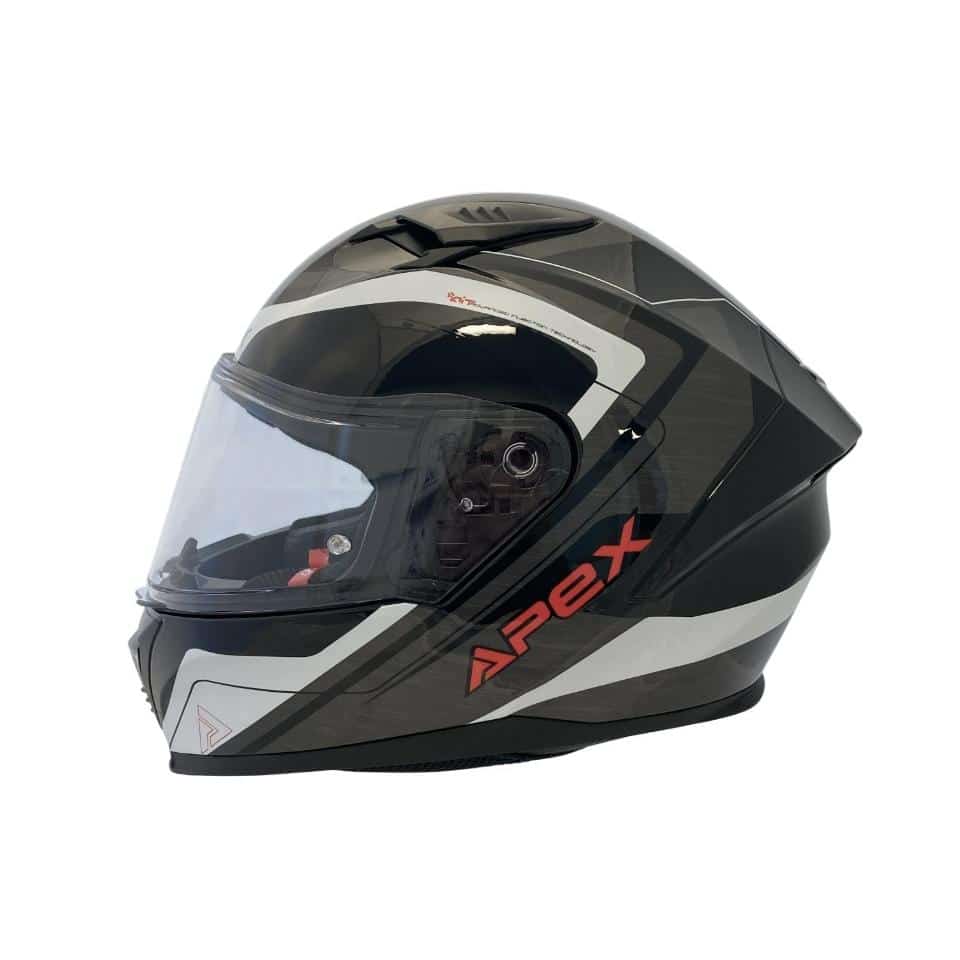APEX Kypärä FI100 Valencia, harmaa / musta / punainen