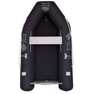 Kumivene Black Island Light 230 ilmapohjalla, musta