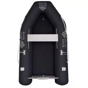 Kumivene Black Island Light 230 ilmapohjalla, musta