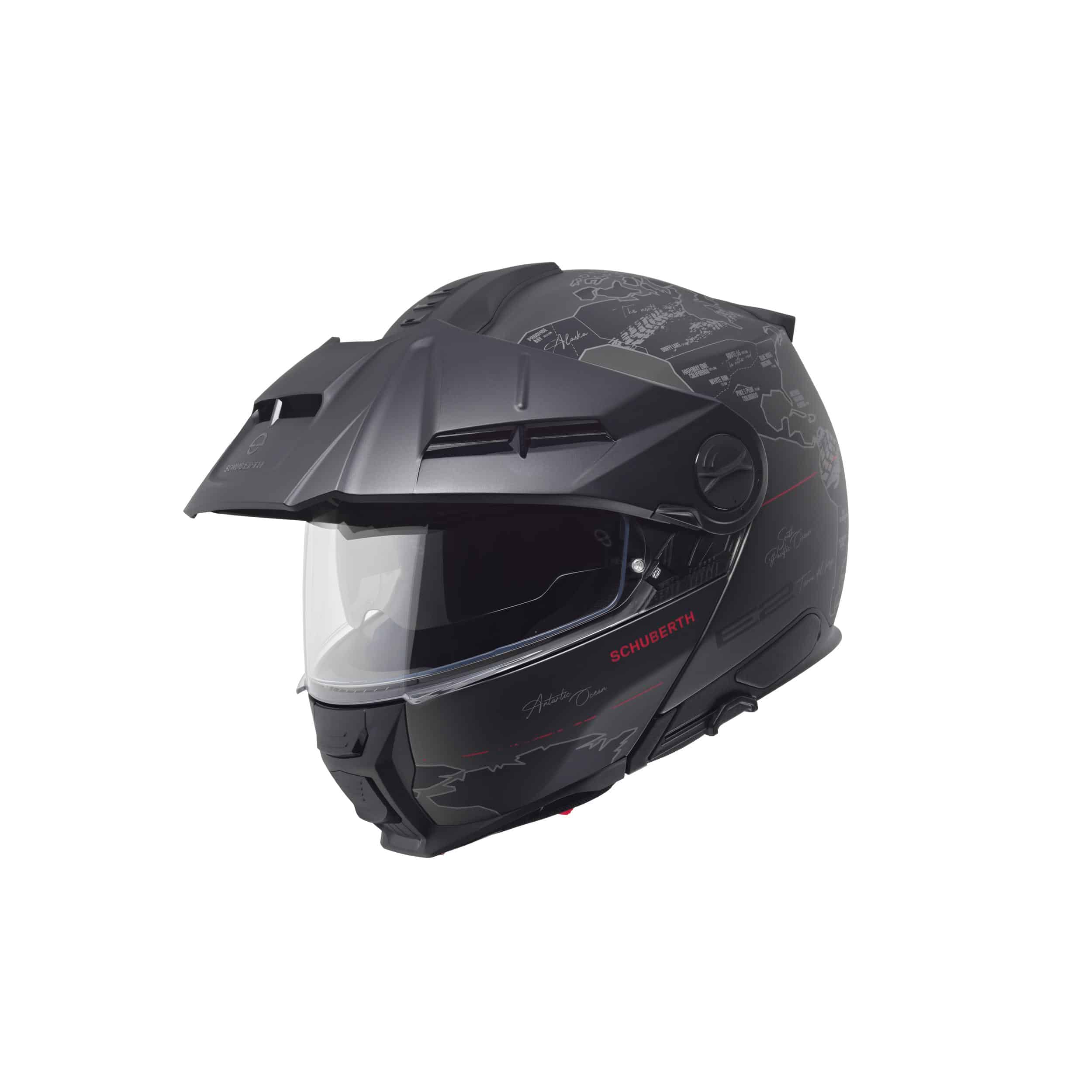 Schuberth E2 moottoripyöräkypärä Atlas, mattamusta / punainen