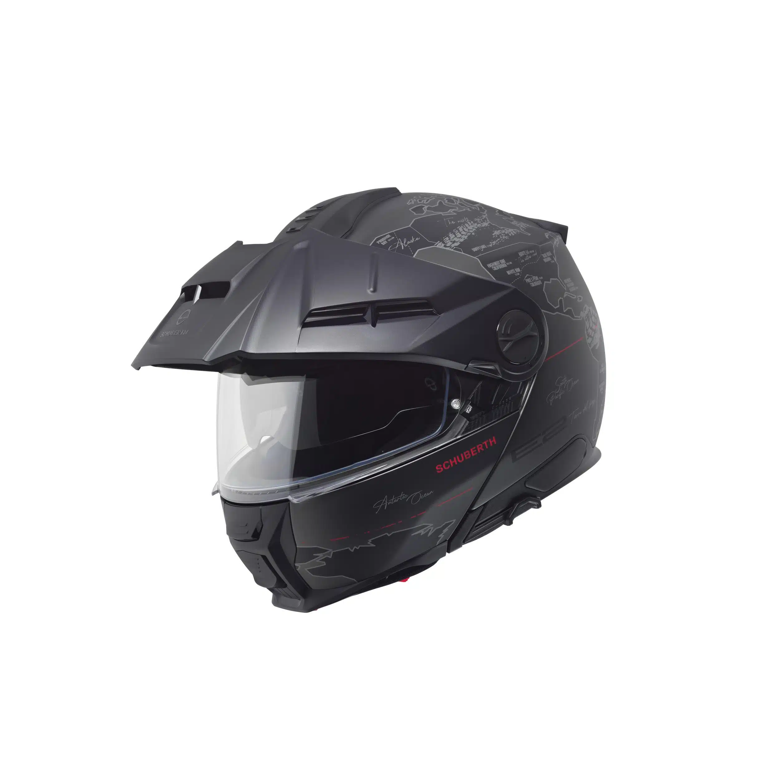 Schuberth E2 moottoripyöräkypärä Atlas, mattamusta / punainen