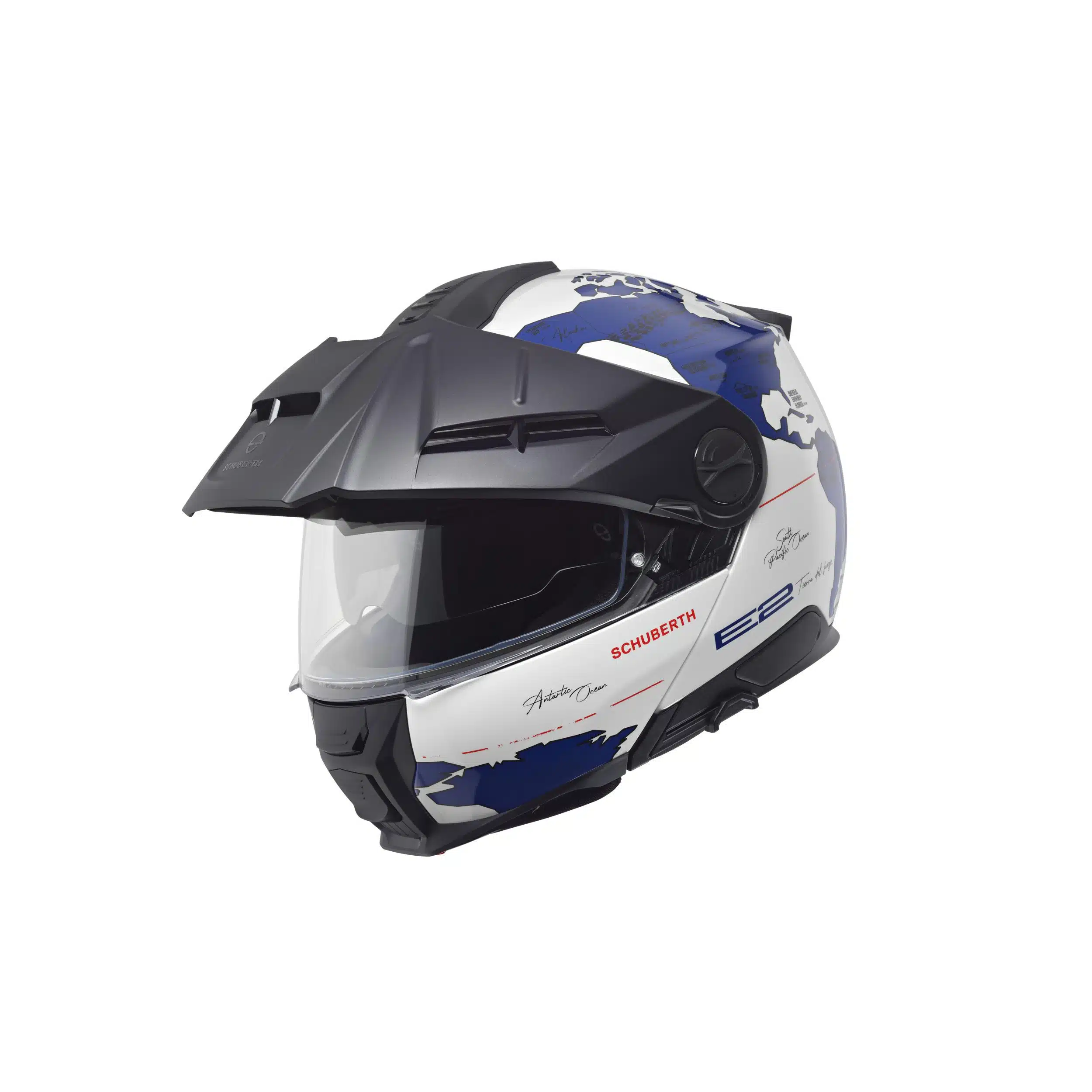 Schuberth E2 moottoripyöräkypärä Atlas, valkoinen / sininen