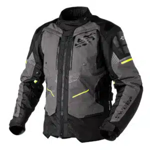 Sweep moottoripyöräajotakki Rampart, musta / harmaa / keltainen