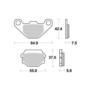 Sbs Jarrupalat Sintered Taakse 23-586LS