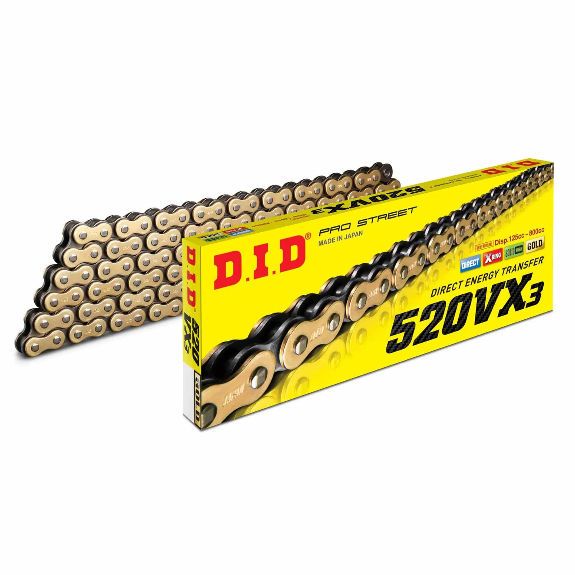 D.I.D 520VX3 G&B Chain+Connecting link (FJ) 283-520043-114-FJ