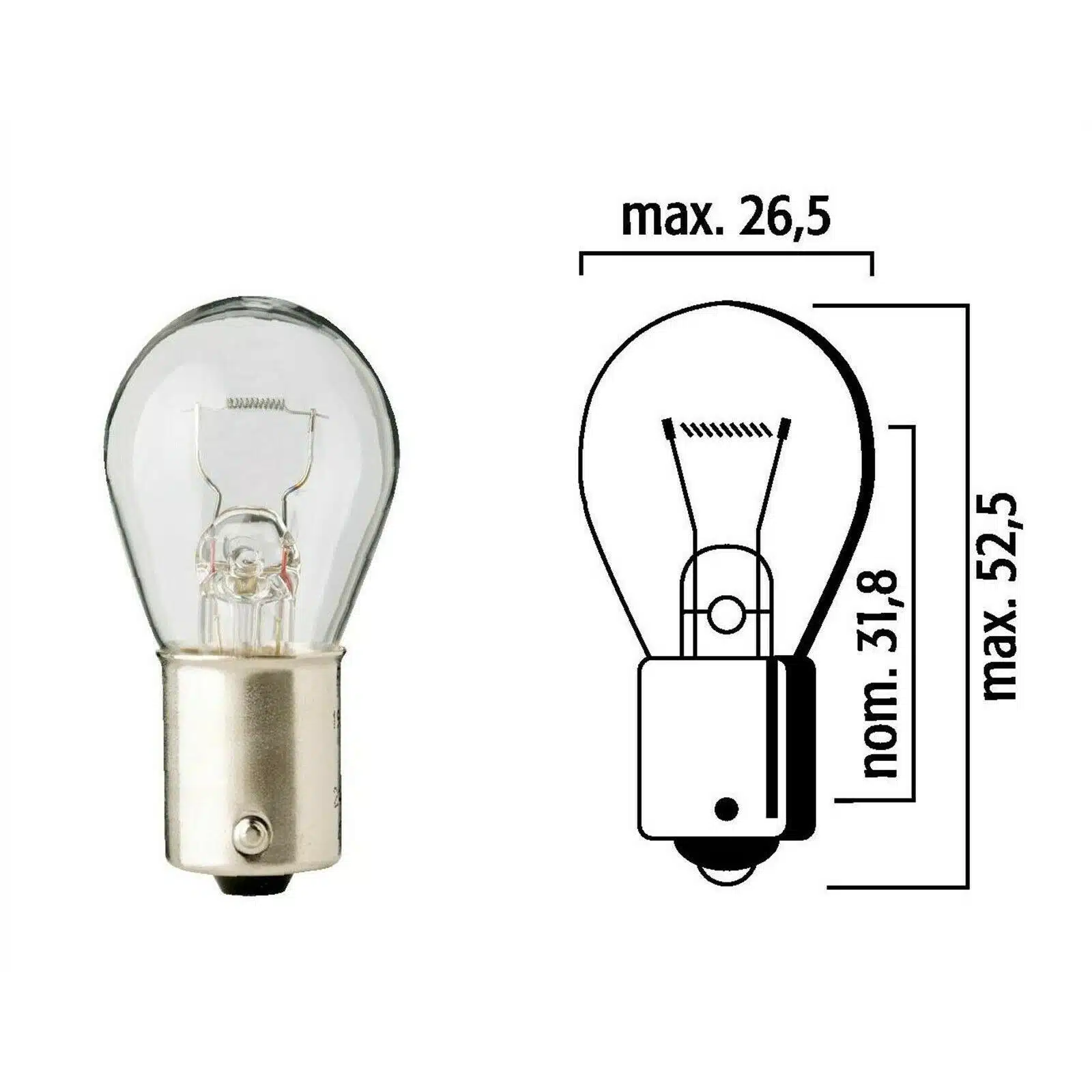 Flösser Polttimo P21W 12V 21W BA15s 12-6671