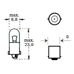 Polttimo 12v 3w Ba 9s 12-71631