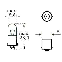 Polttimo 12v 2w Ba 9s 12-71641