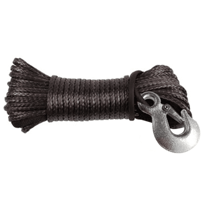 Bronco Synteettinen köysi koukullaI 6.0mm x 20m musta murtolujuus 5000kg 73-12161