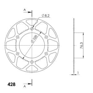 Supersprox Edge 1844:48 Punainen alumiinilevy 272-1844-ACD-48-2