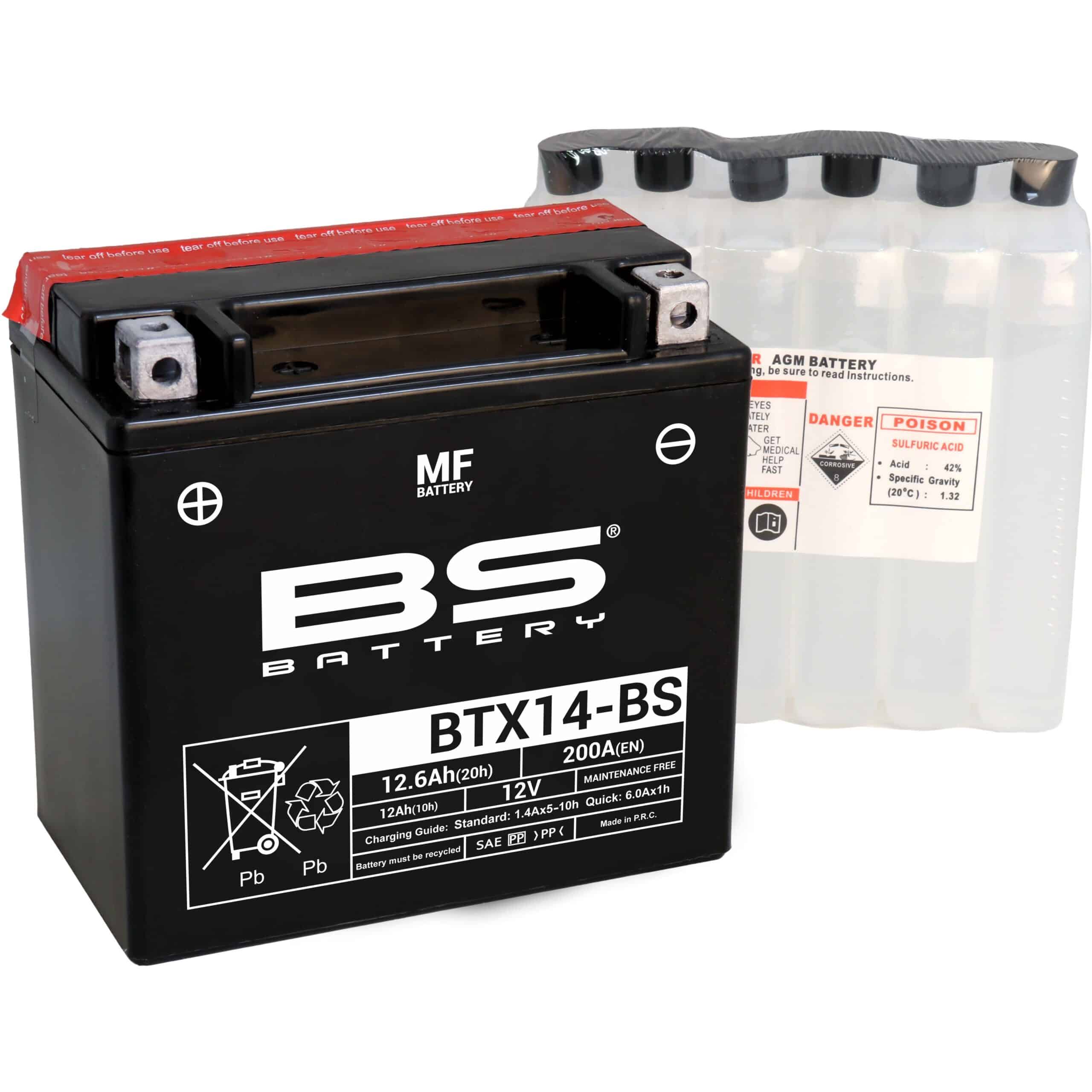 BS Battery BTX14-BS MF (cp) Maintenance Free 140-300604