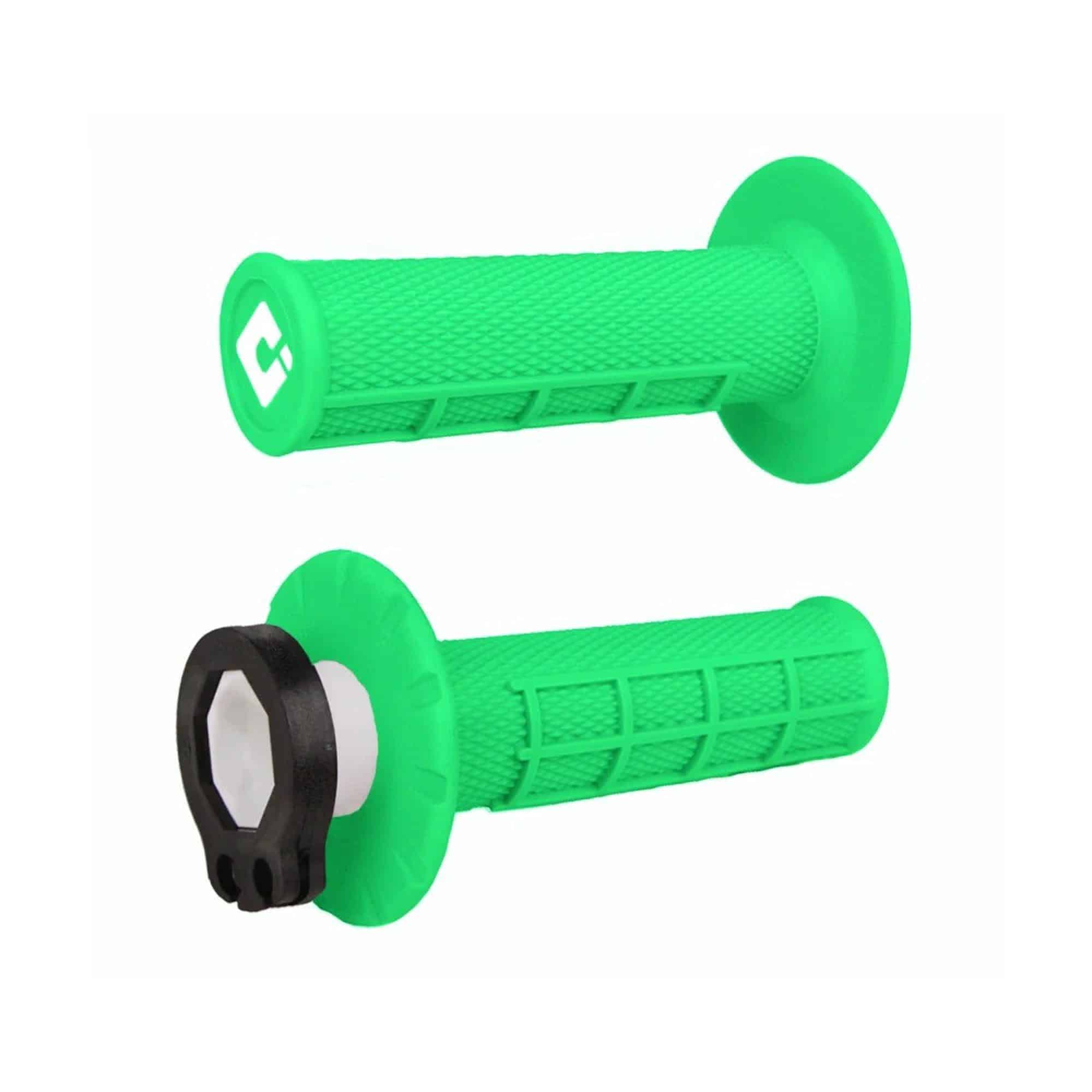 ODI Half-Waffle MX Lock-On Grip Set FLO-Green 64-H36HWN