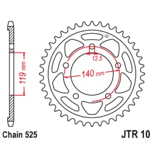 JT Rear Sprocket JTR10.42ZBK 274-R10-42ZBK