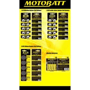 Motobatt AG12,LR43,386/301 1.5V Alkaline battery (10pcs) 14-580-13