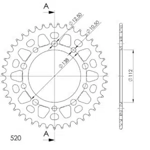 Supersprox Alu Takaratas HO/YA Musta 42 27-3-1303-42-0