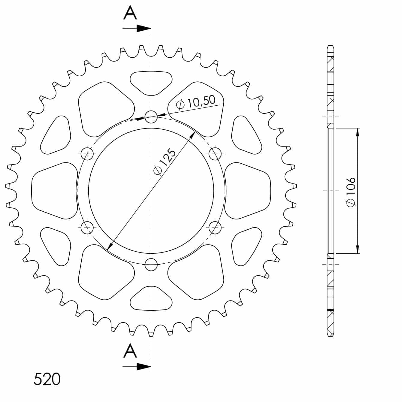 Supersprox Alumiini takaratas RAL-2013:47 Musta 27-3-2013-47-0