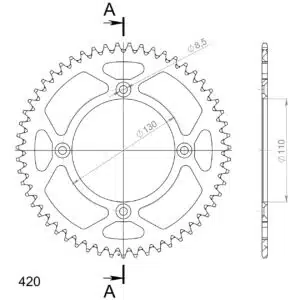 Supersprox Alumiini takaratas RAL-209:55 Musta 27-3-209-55-0