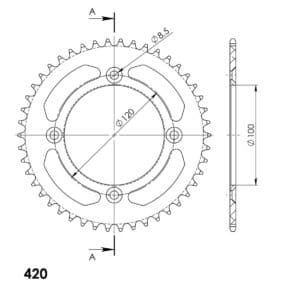 Supersprox Alumiini takaratas RAL-6622:47 Sininen 27-3-6622-47-4