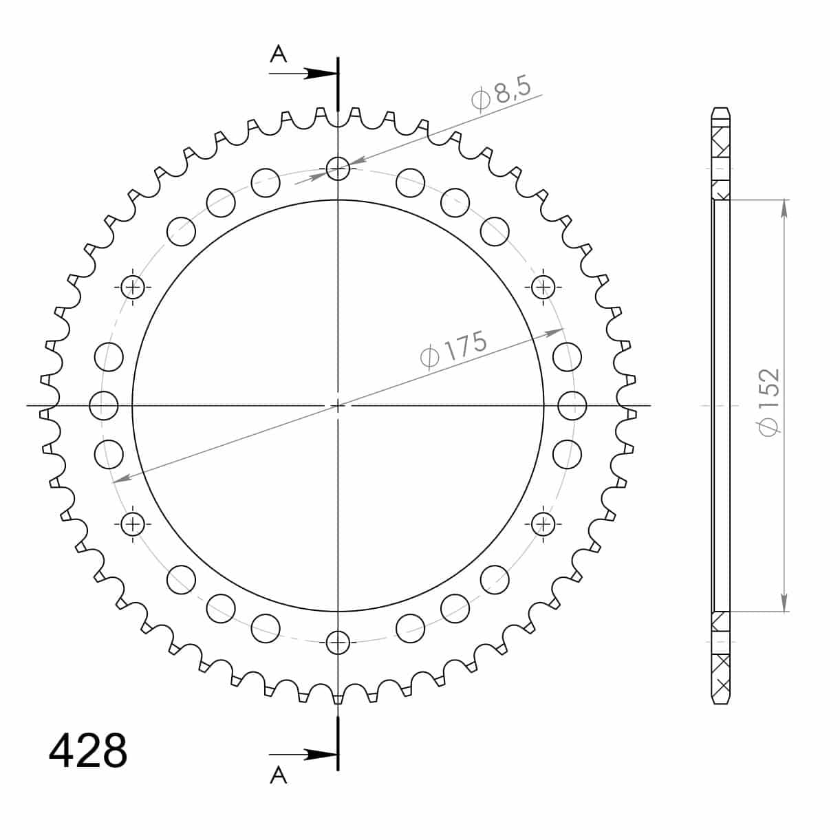 Supersprox Alu TakaratasYA WR125 Punainen 53 27-3-839-53-2