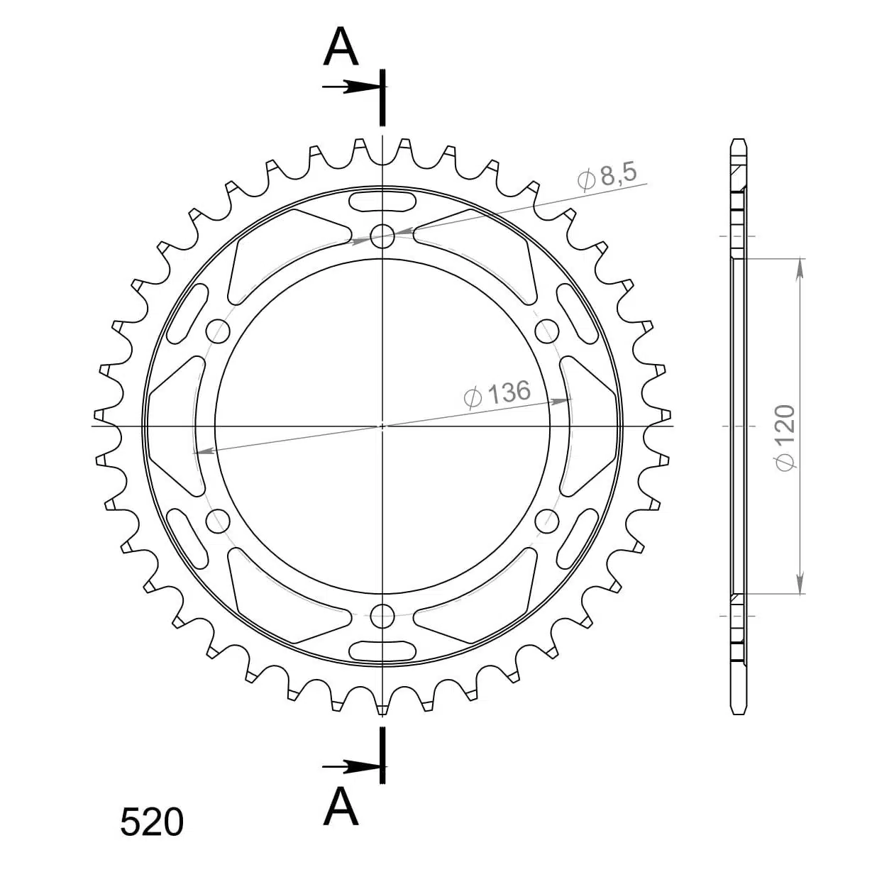 Supersprox / JT Teräs takaratas 846.39 27-2-846-39