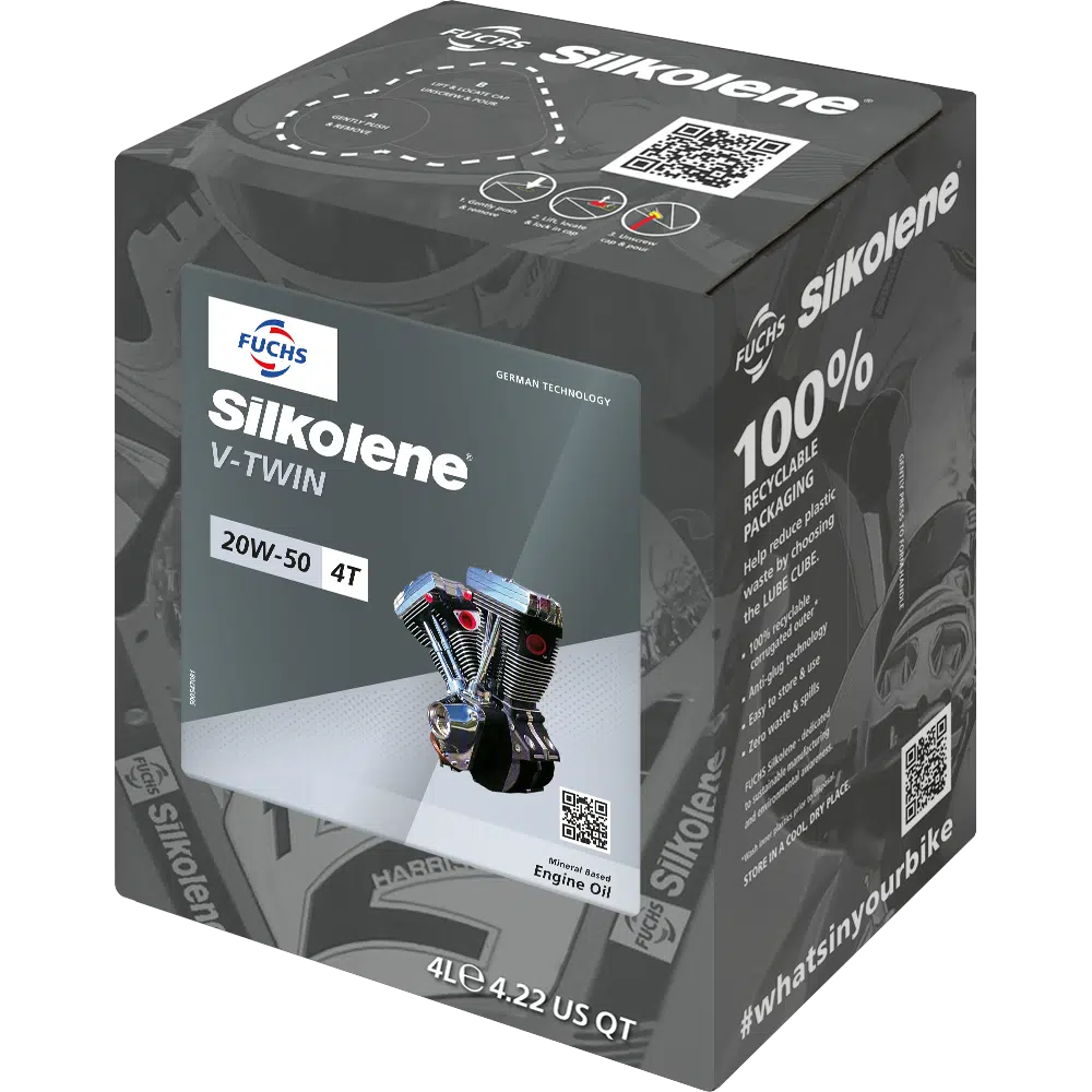 Silkolene V-Twin 20W-50 Mineral 4L CUBE (4) 551-132-004C