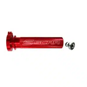 Scar Aluminum Throttle Tube + Bearing - Honda Red color 430-TT200