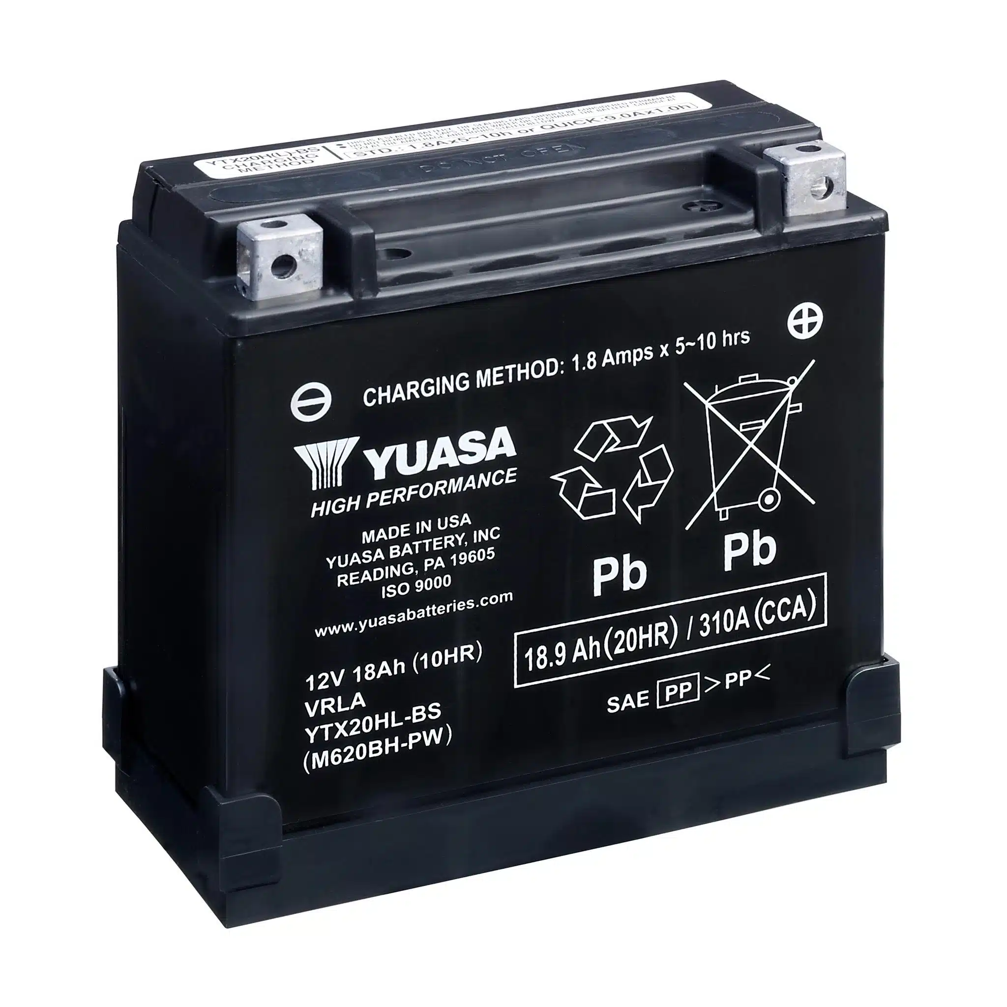 Yuasa akku, YTX20HL-BS-PW (cp) with acid pack tt 14-284