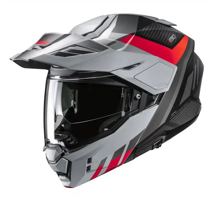 HJC avattava adventurekypärä i80 Imes, harmaa / musta / punainen - Image 2