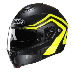 HJC avattava moottoripyöräkypärä C91N Nepos, musta / fluo. keltainen MC3HSF