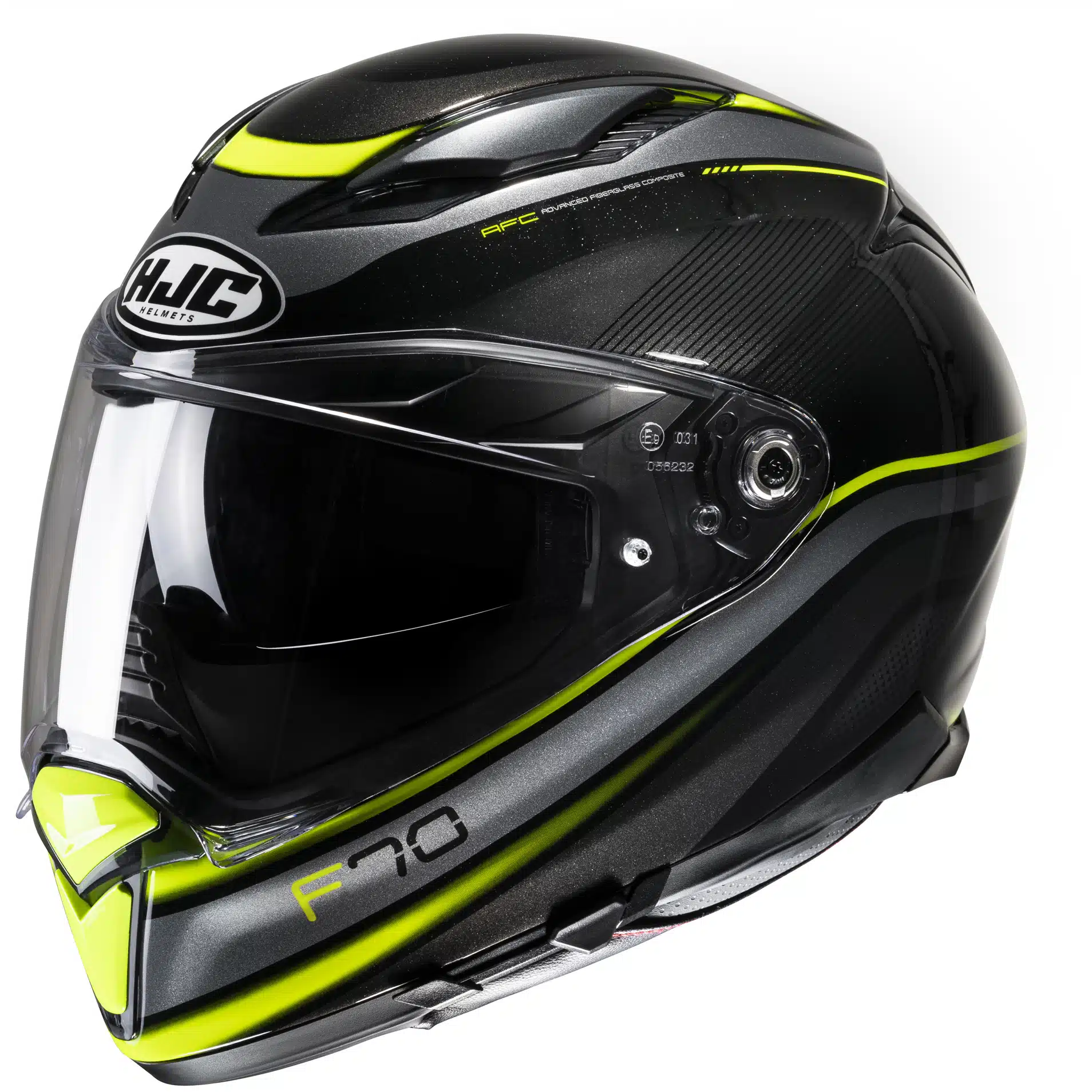 HJC Kypärä F70 Diwen Musta/Fluo Keltainen MC3H, XS 54-55c