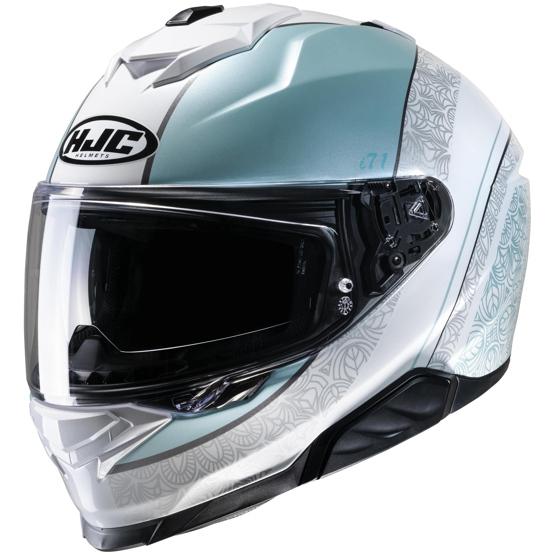 HJC Kypärä i71 Sera Valkoinen/Turkoosi MC2, XS 54-55c