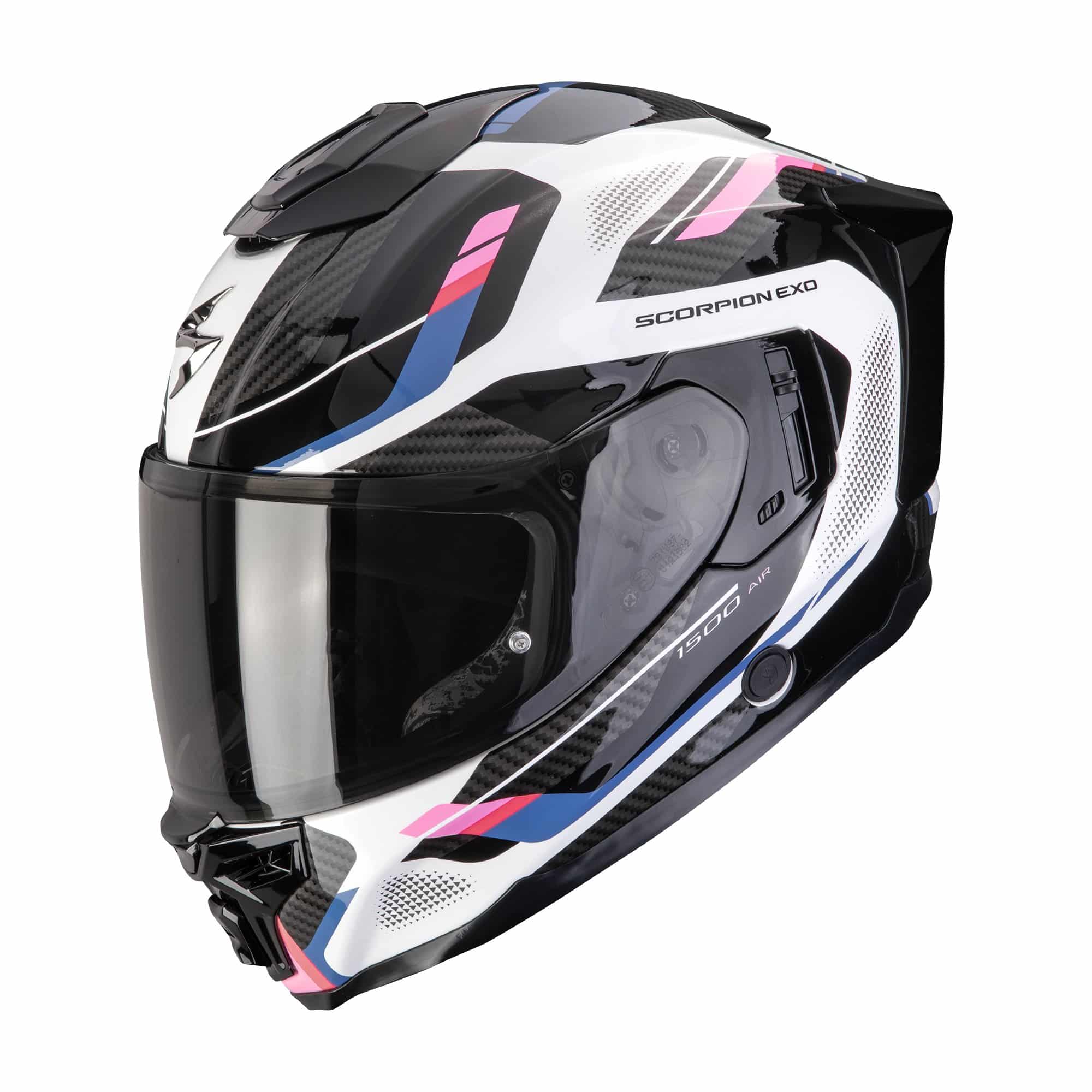 Scorpion moottoripyöräkypärä EXO-1500 AIR Sleek, valkoinen / musta / pinkki
